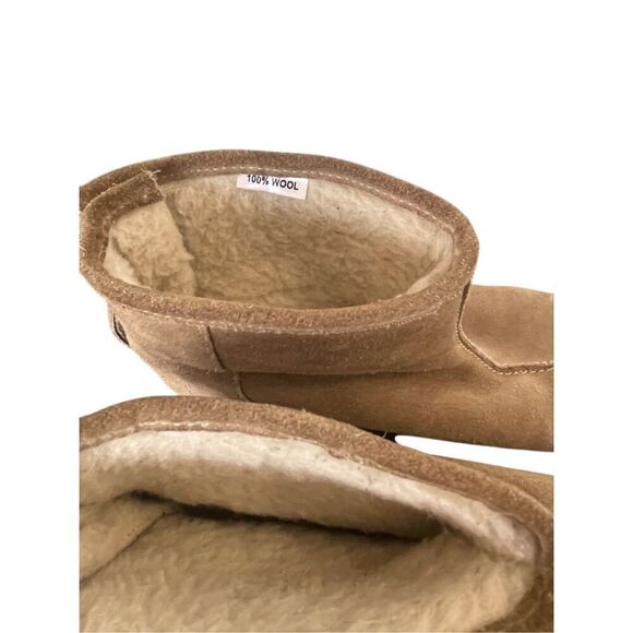 Ellos Women’s Booties Suede Curling Boots Brown Size 7 Wool Insole - Picture 2 of 13